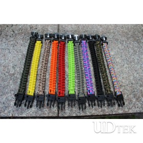 Survival chain parachute cord Seven Core withwhistle and fire starter just bracelet UD06019 